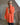 gilet orange maille tricot grande taille détail fleur sur une manche marque Piment Rouge