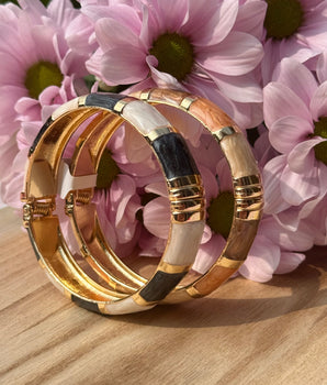 Bracelet Jonc Bicolore Nacré