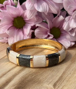 Bracelet Jonc Bicolore Nacré