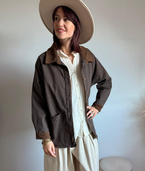 Veste façon barbour Johanna Paris choco