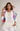 Blazer blanc femme LM Lulu avec foulard coloré, manches 3/4 à revers boutonné, veste élégante et tendance.