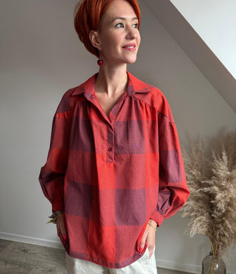 chemise rouge petits carreaux Johanna Paris