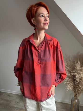 chemise rouge petits carreaux Johanna Paris