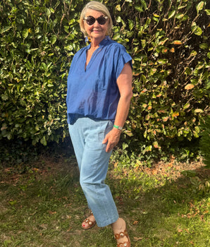 blouse fluide et légère col V en voile de coton, coupe loose 36 au 44 marque Johanna Paris