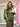 Blouson femme Johanna Paris en simili cuir vert olive, coupe oversize, bandes écrues sur les manches et fermetures façon brandebourgs.