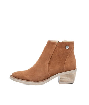 boots cognac en daim