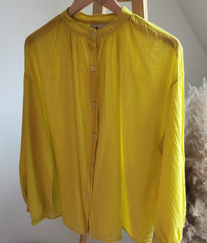 chemise voile de coton jaune maïs Johanna Paris