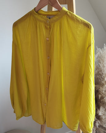 chemise voile de coton jaune maïs Johanna Paris