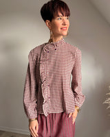 Chemise petits carreaux bordeaux et son. Ol