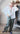 chemise  blanche loose marque the corner avec broderie fluo