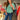 Chemise vichy gaufrée vert fluo et bleu Johanna Paris portée avec un jean – taille unique 36 à 42 – MC by Chloé Ronchin