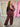 Ensemble femme bordeaux Pulpeuse, blazer chic à coupe loose et pantalon fluide à bandes latérales écrues, taille unique du 44 au 50.