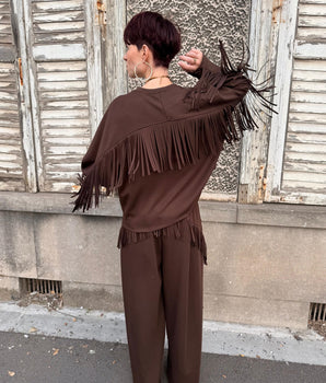ensemble franges ultra doux, coupe fluide, le combo parfait entre confort et style. Marque The Corner Paris.