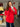 Imperméable rouge avec son foulard en forme de triangle Johanna