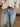 Jean wide leg bleu délavé avec détails marguerites et perles sur les poches – boutique MC by Chloé
