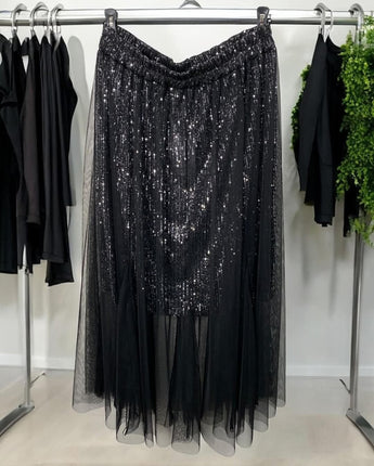 jupe fête taille 50 en tulle et paillettes