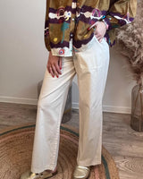 pantalon jambes larges écru Johanna Paris