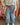 Jean jupe pantalon The Corner bleu denim, pantalon large The Corner style jupe-culotte The Corner