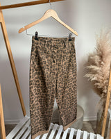 Pantalon léopard camel coton grandes poches 