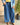 Pantalon magique version jean bleu clair long et large marque Johanna Paris