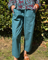 pantalon magique fin nouveau coloris entrée de saison, bleu canard, taille unique 36/42 7/8ème, marque Johanna Paris