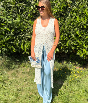 pantalon palazzo bleu ciel fluide et confortable taille 4 au 42 boutique sur Faches Thumesnil