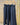 pantalon PO long, jambes larges, élastiqué à la taille, deux grandes poches en bleu marine Johanna Paris