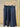 pantalon PO long, jambes larges, élastiqué à la taille, deux grandes poches en bleu marine Johanna Paris
