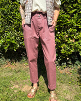 pantalon coupe droite avec taille élastiquée, poches plaquées sur le devant, 7/8ème marque Johanna Paris