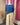 Pantalon rayé cargo Johanna Paris beige à fines rayures marine avec taille élastiquée et poches cargo, du 36 au petit 44