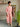 Pantalon texturé à carreaux rose Johanna Paris coupe barrel 7/8 porté avec top assorti