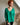 pull mohair col V vert émeraude oversize