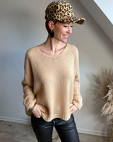 pull mohair camel clair coupe loose