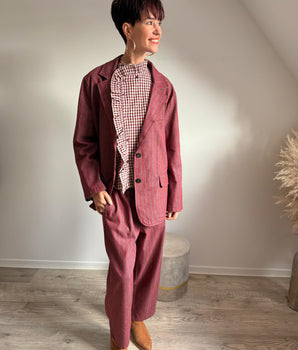 Pantalon magique rose rayé choco Johanna Paris