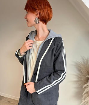 Blazer chevron avec capuche - Johanna Paris