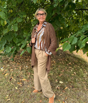 Gilet long en maille ajouré Pulpeuse