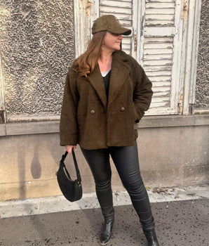 Veste teddy kaki - Pulpeuse