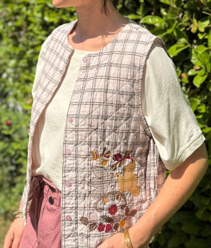 Gilet à carreaux sans manche - Johanna Paris