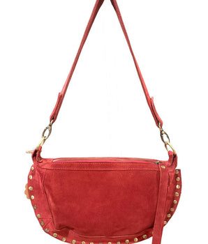 Sac bandoulière en cuir clouté