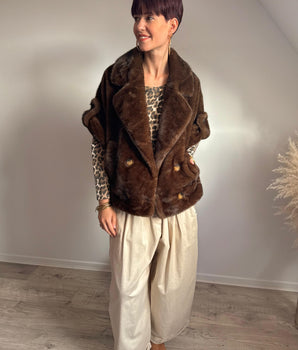 Veste fourrure choco Johanna Paris