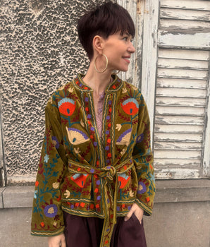 Veste velours brodée - Johanna Paris