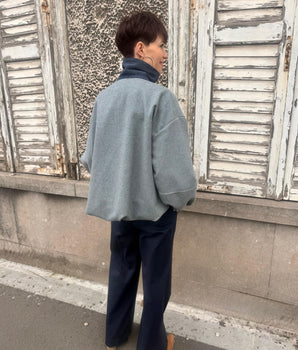 Blouson gris détails velours Johanna Paris