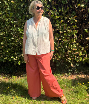🌸 Pantalon Magique Long Jambes Larges – Version Été Ultra Fluide – Johanna Paris