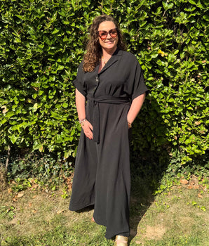 Robe longue ceinturée fluide – Collection Pulpeuse