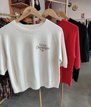 Pull “Team Champagne” – Maille Douce & Message Festif