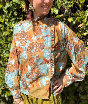 Chemise fluide en voile de coton imprimée – Johanna Paris