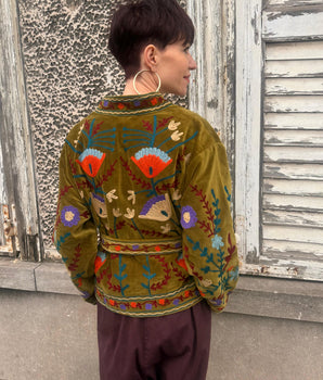 Veste velours brodée - Johanna Paris