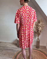 robe d'été fluide pour femme colorée rose et orange