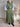 robe longue avec gilet boutonnée et découpes couleur vert kai