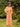 robe d'été légère et fluide col V coloris orange et jaune en soie